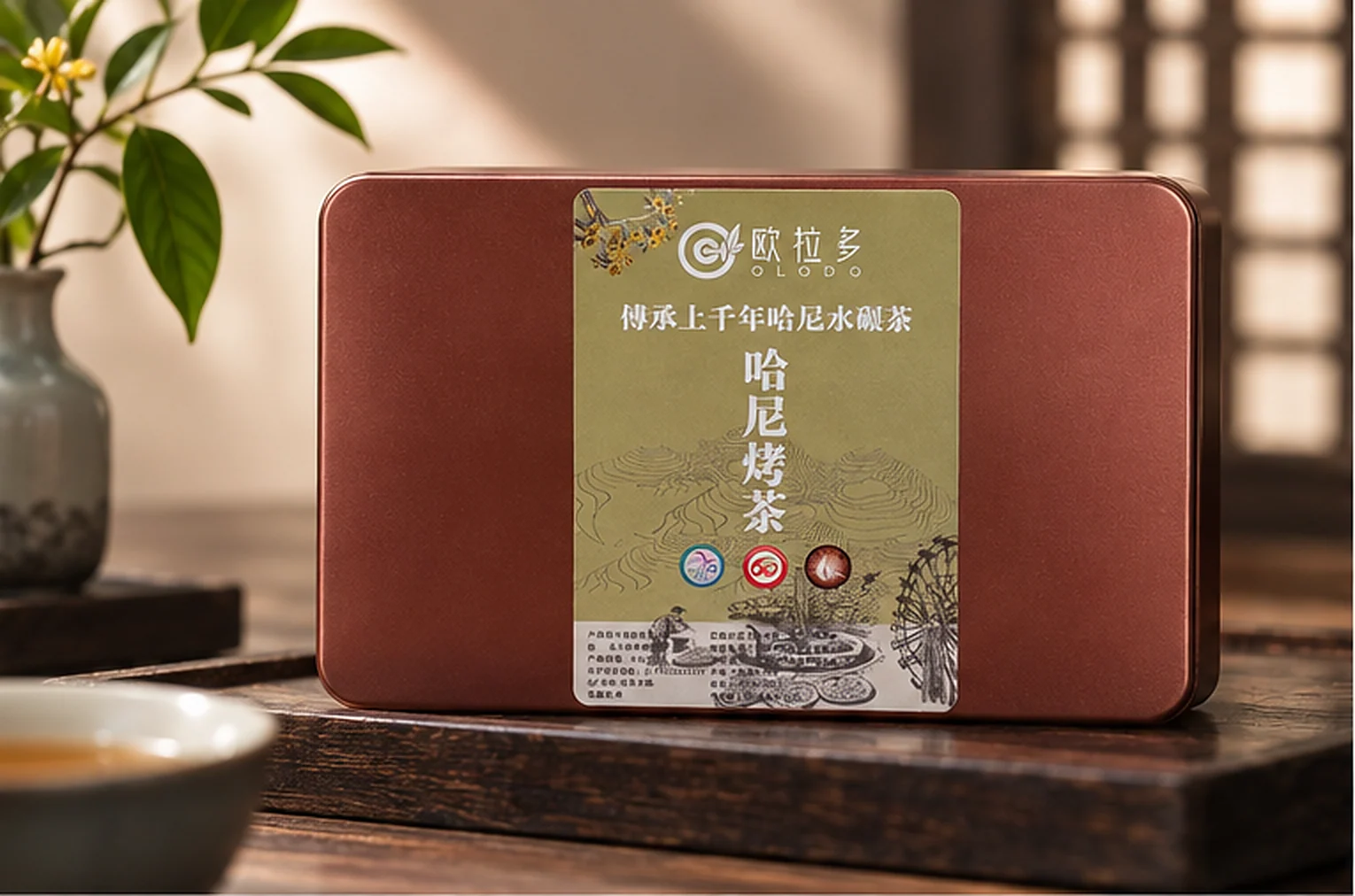 哈尼烤茶轻火版铁盒正面展示